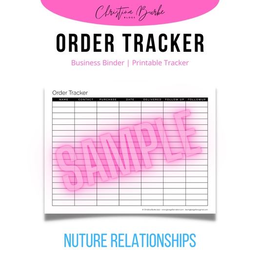 Order Tracker Printable - Digital Download